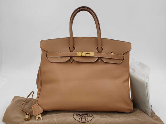 HERMES Birkin 35 □C Brown Handbag