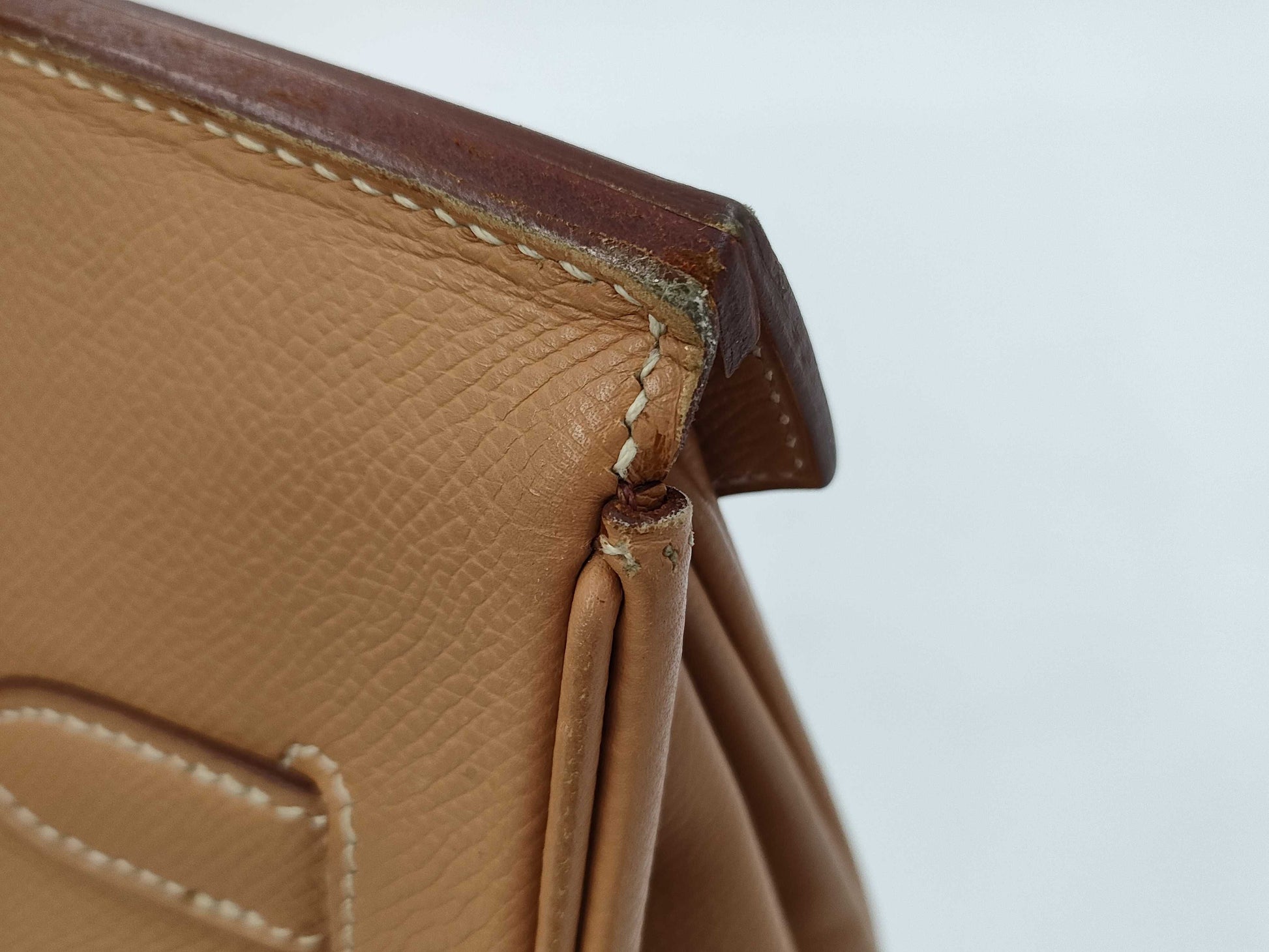 HERMES Birkin 35 □C Brown Handbag