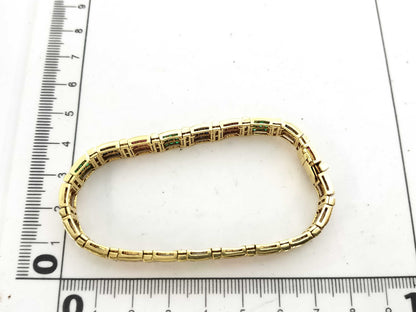 Ruby, Sapphire, Emerald, and Diamond 18K Gold Bracelet/Bangle, 31.3g 