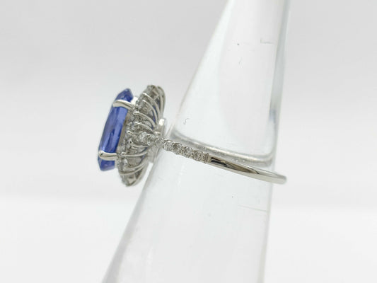 Unheated Color Change Sapphire 3.81ct D0.65ct PT900 5.4g Ring 