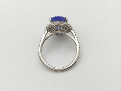 Unheated Color Change Sapphire 3.81ct D0.65ct PT900 5.4g Ring 