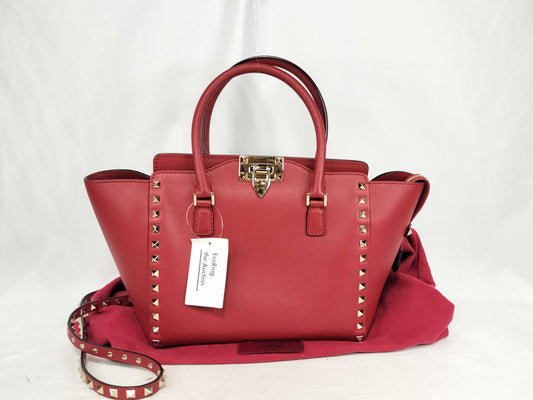 VALENTINO Valentino Garavani Rockstud Leather 2-Way Handbag