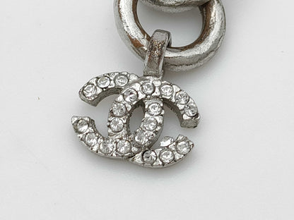 CHANEL 03A Coco Mark Clover Rhinestone Necklace