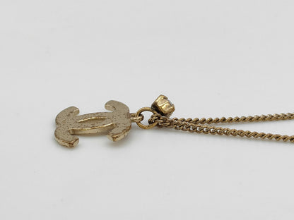 CHANEL 02P Coco Mark Necklace Rhinestone Necklace