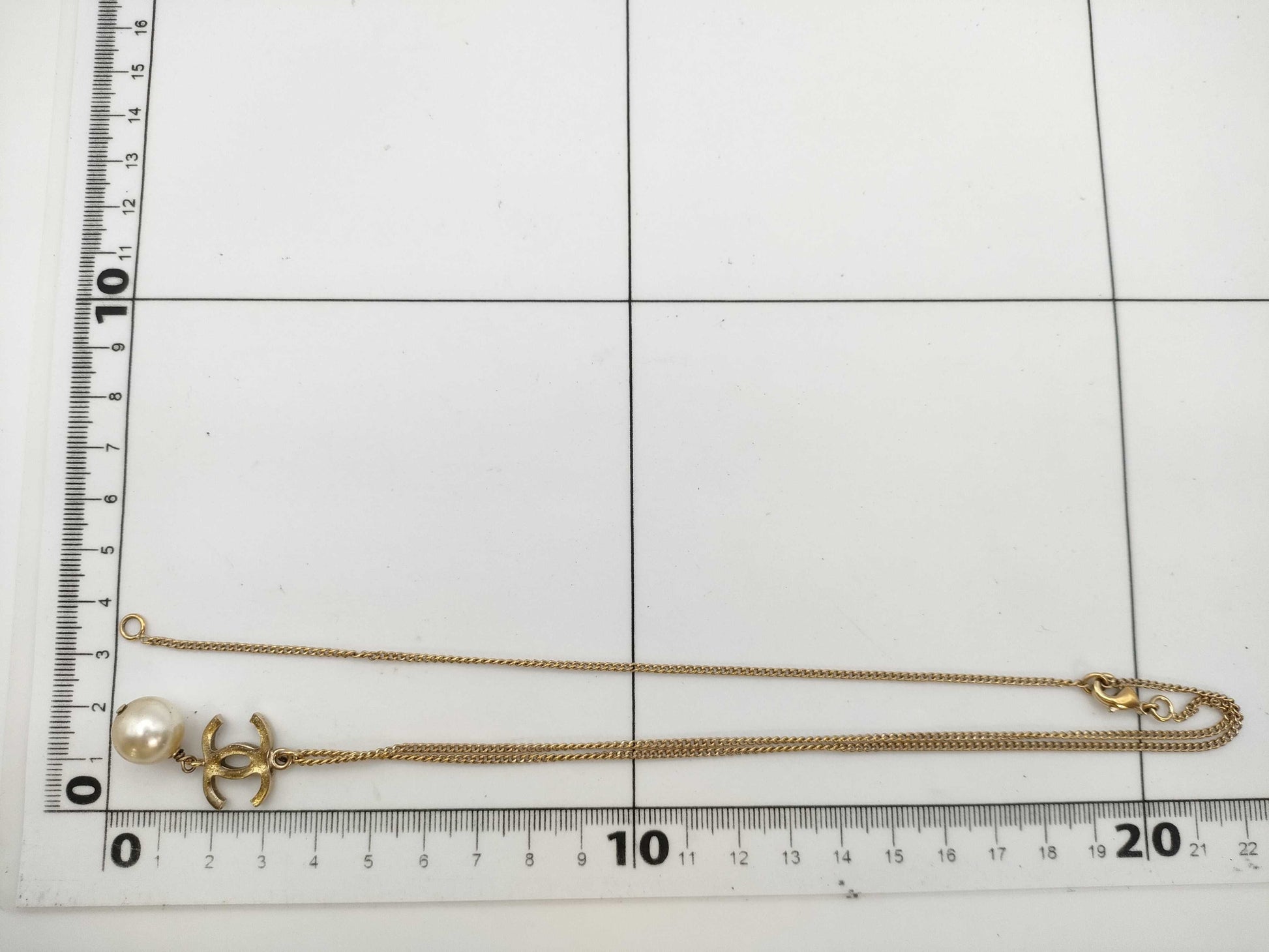 CHANEL B14P Coco Mark Pearl Necklace Necklace