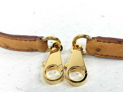 HERMES Kelly Shoulder Strap with G Clasp and Ostrich Leather Strap