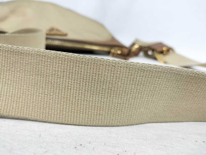 PRADA nylon and leather shoulder bag with white tag