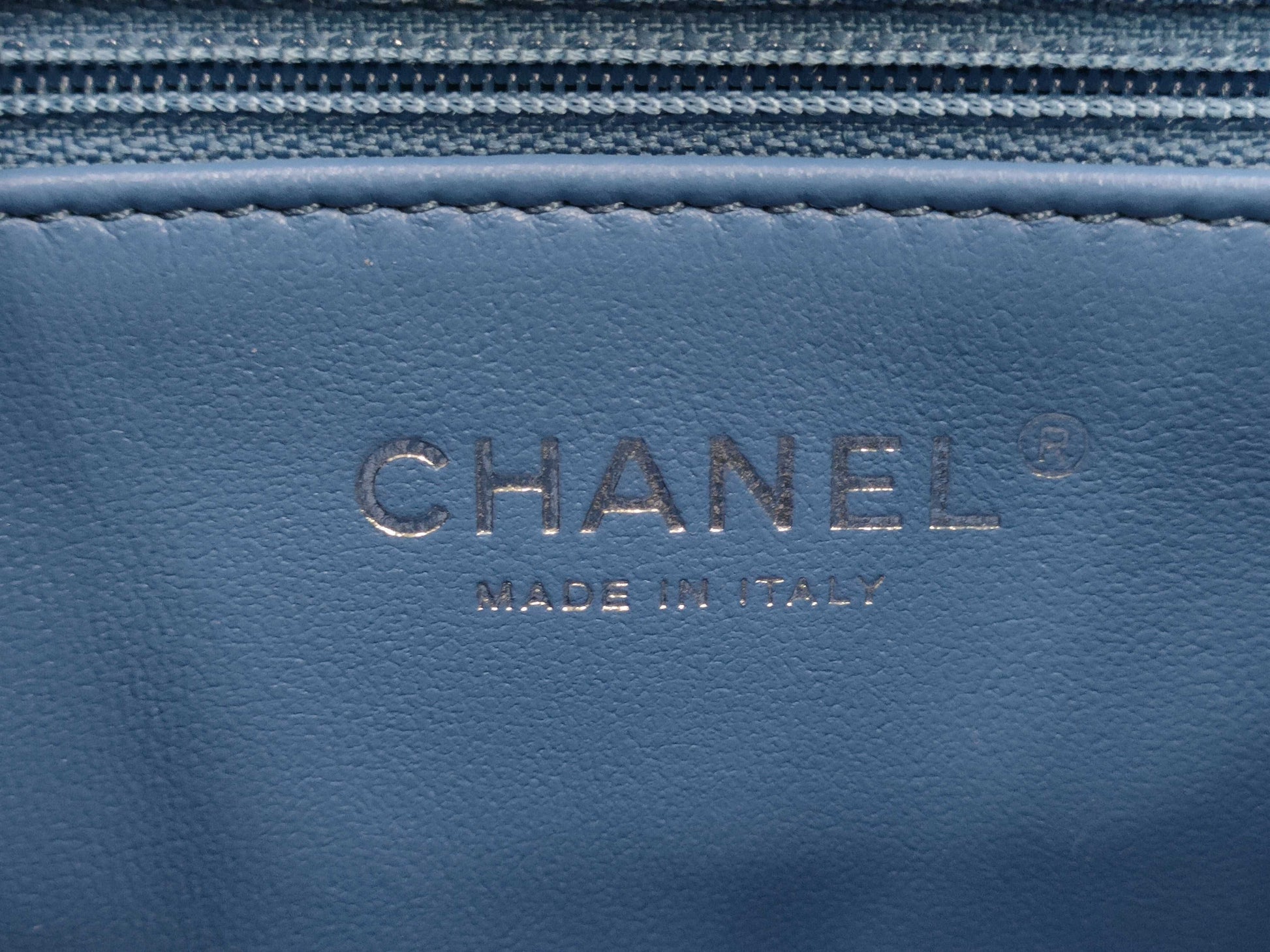CHANEL Camellia Denim Chain Shoulder Bag with Serial Number Plate