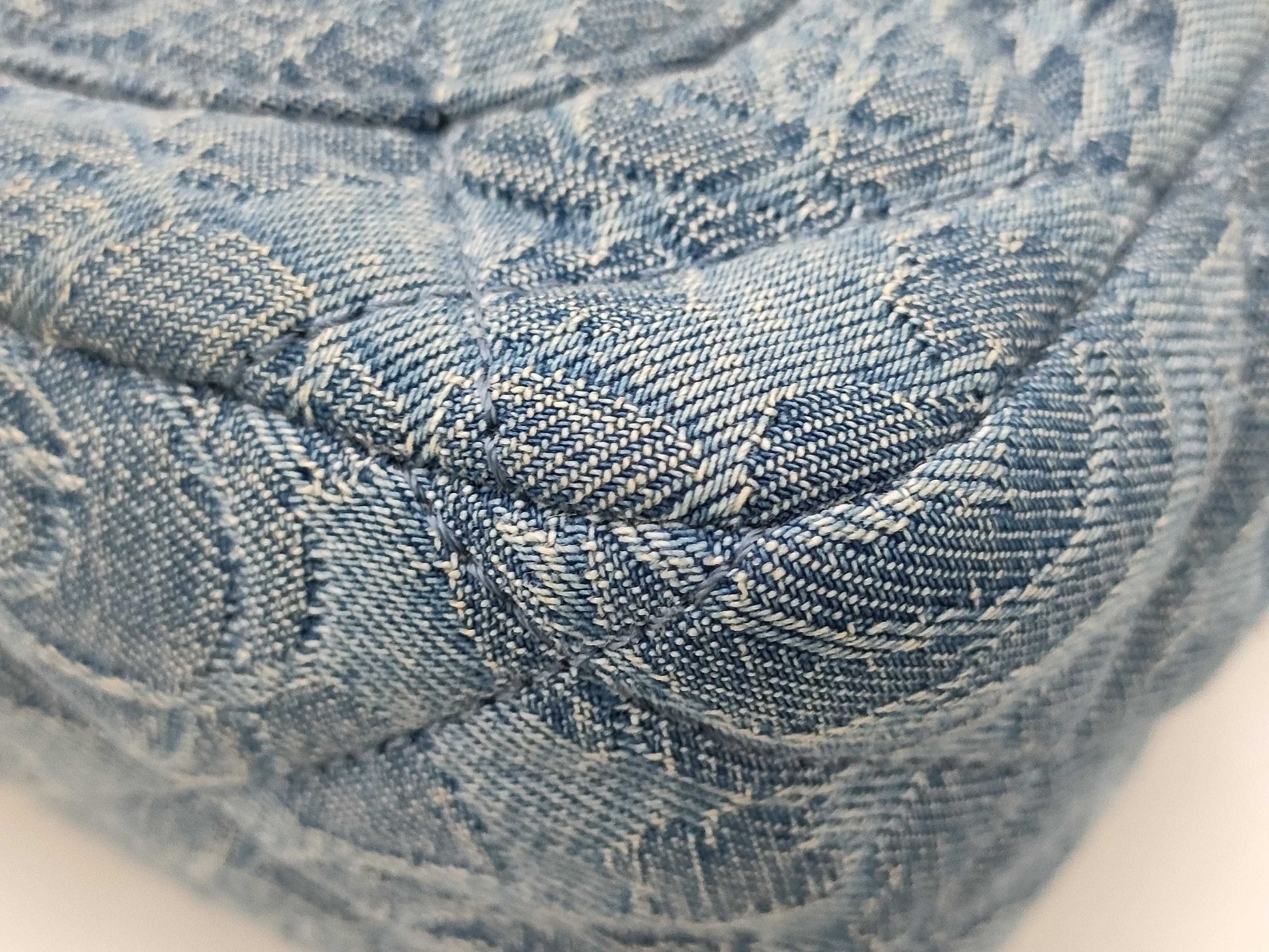 CHANEL Camellia Denim Chain Shoulder Bag with Serial Number Plate