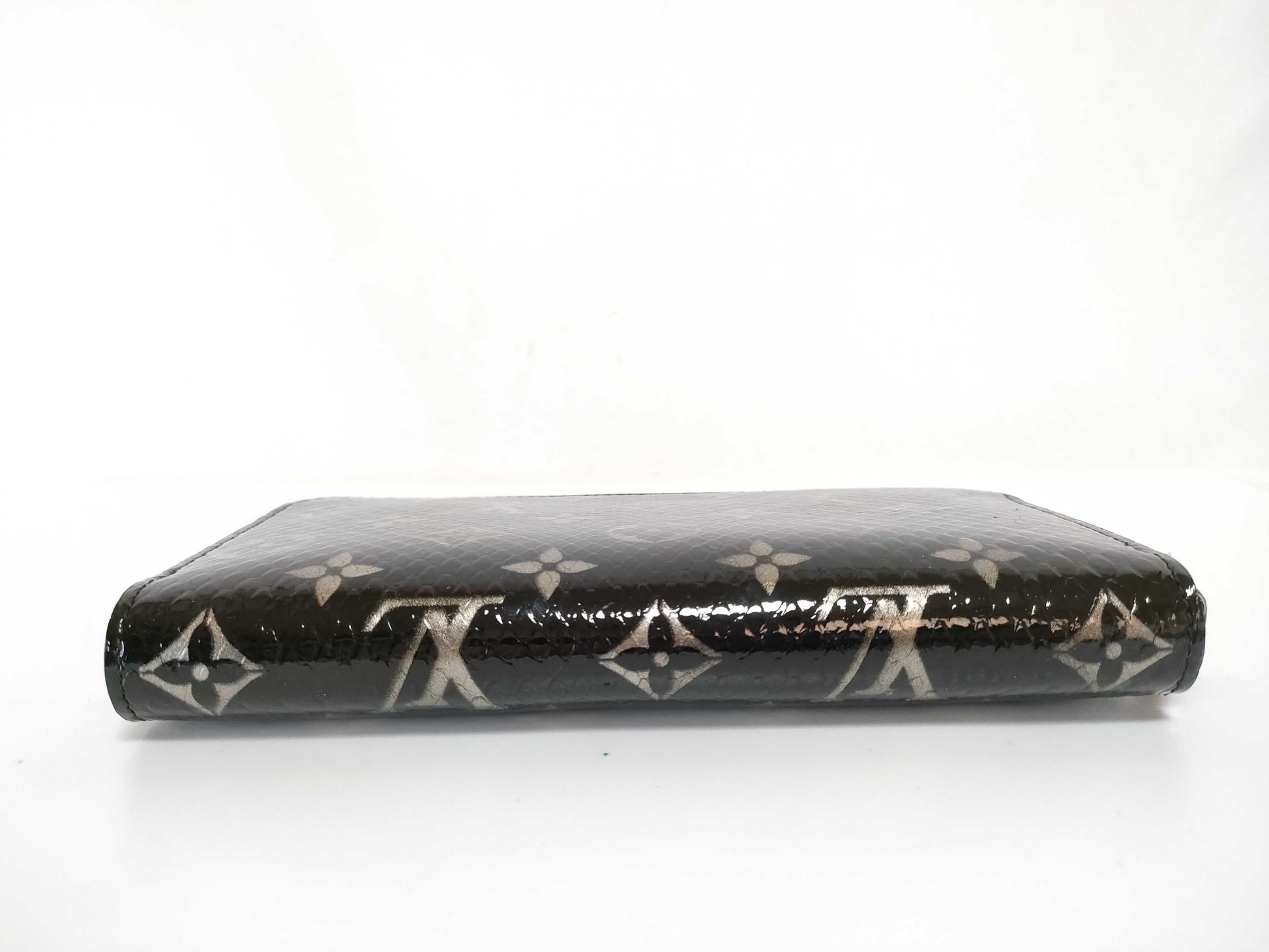 LOUIS VUITTON RFID Verified, Serial Unverifiable, Python Snake Leather Long Wallet, Black