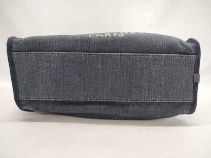 CHANEL Deauville Denim Bowling Shoulder Bag