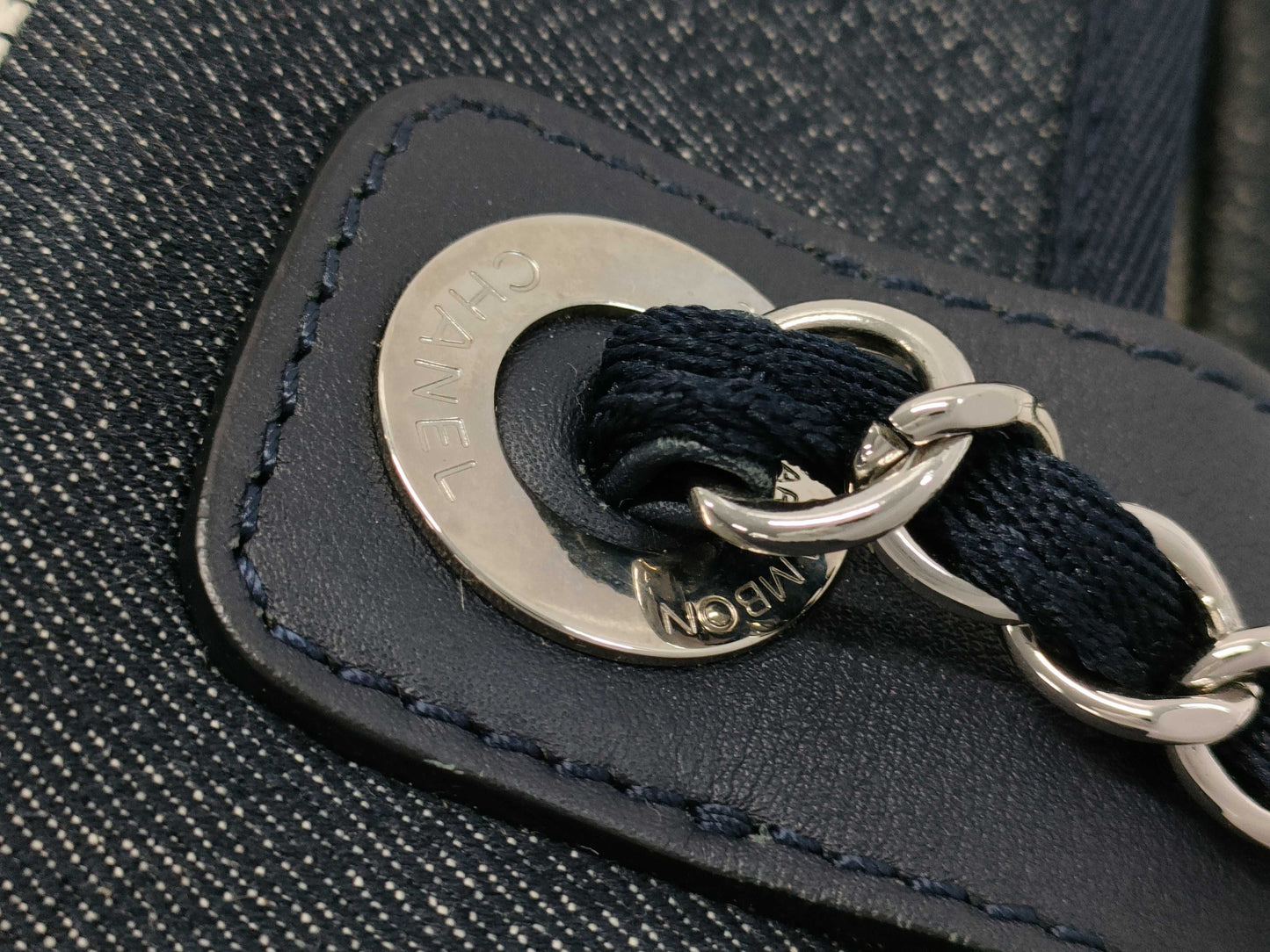 CHANEL Deauville Denim Bowling Shoulder Bag