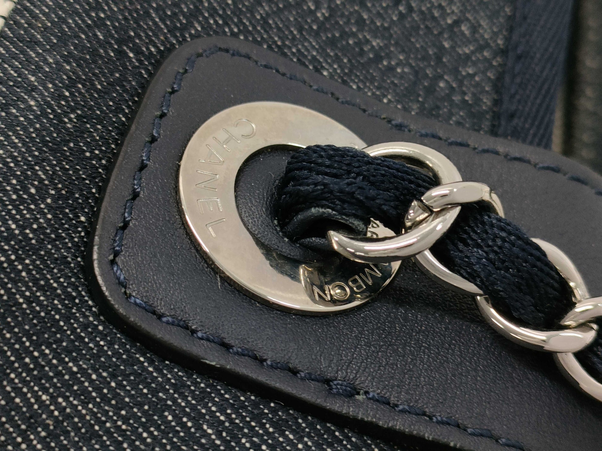 CHANEL Deauville Denim Bowling Shoulder Bag