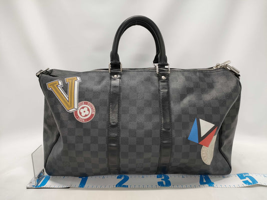 LOUIS VUITTON Louis Vuitton Damier Graphite Keepall Bandouliere 45 N41057 Boston Bag