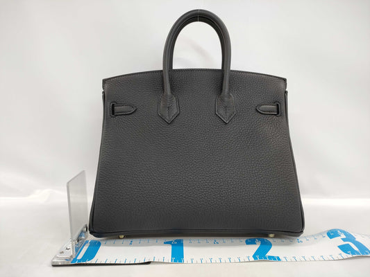 HERMES Birkin 25 Black Togo Gold Hardware K Stamp Handbag