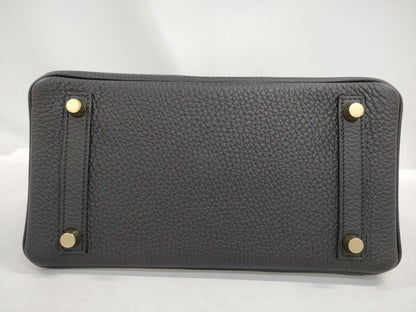 HERMES Birkin 25 Black Togo Gold Hardware K Stamp Handbag