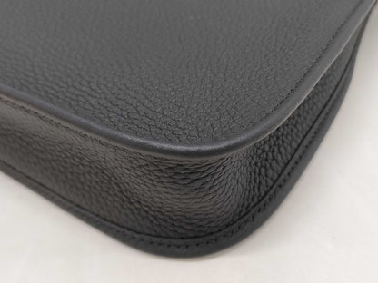 HERMES Evelyn TPM Black Taurillon Clemence Leather Handbag with Gold Hardware, Double Stamp