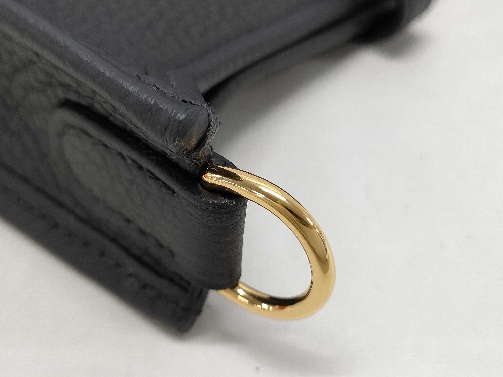 HERMES Evelyn TPM Black Taurillon Clemence Leather Handbag with Gold Hardware, Double Stamp