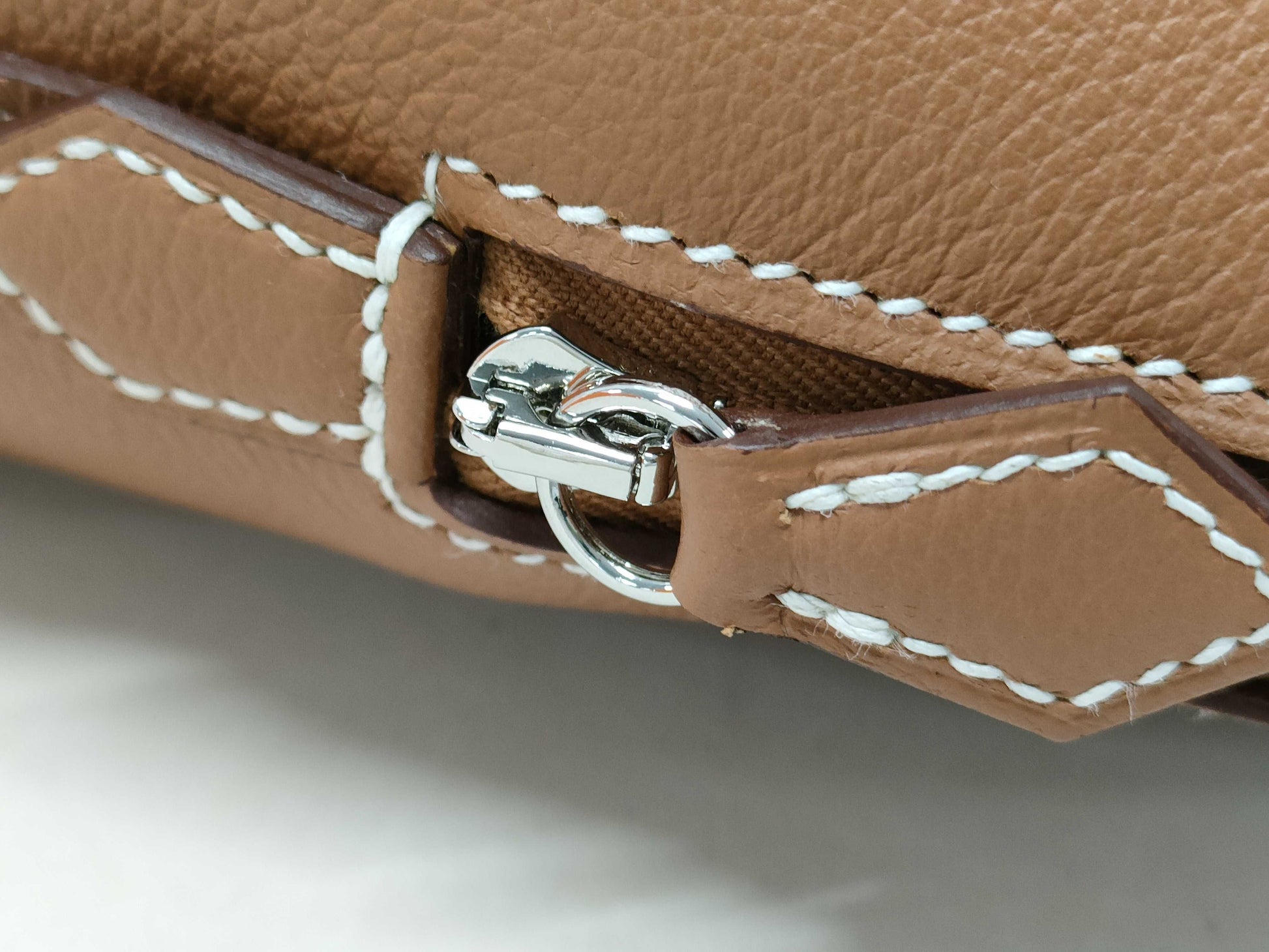 HERMES Bolide 1923 Mini Gold Evercolor Handbag with Silver Hardware and W Stamp