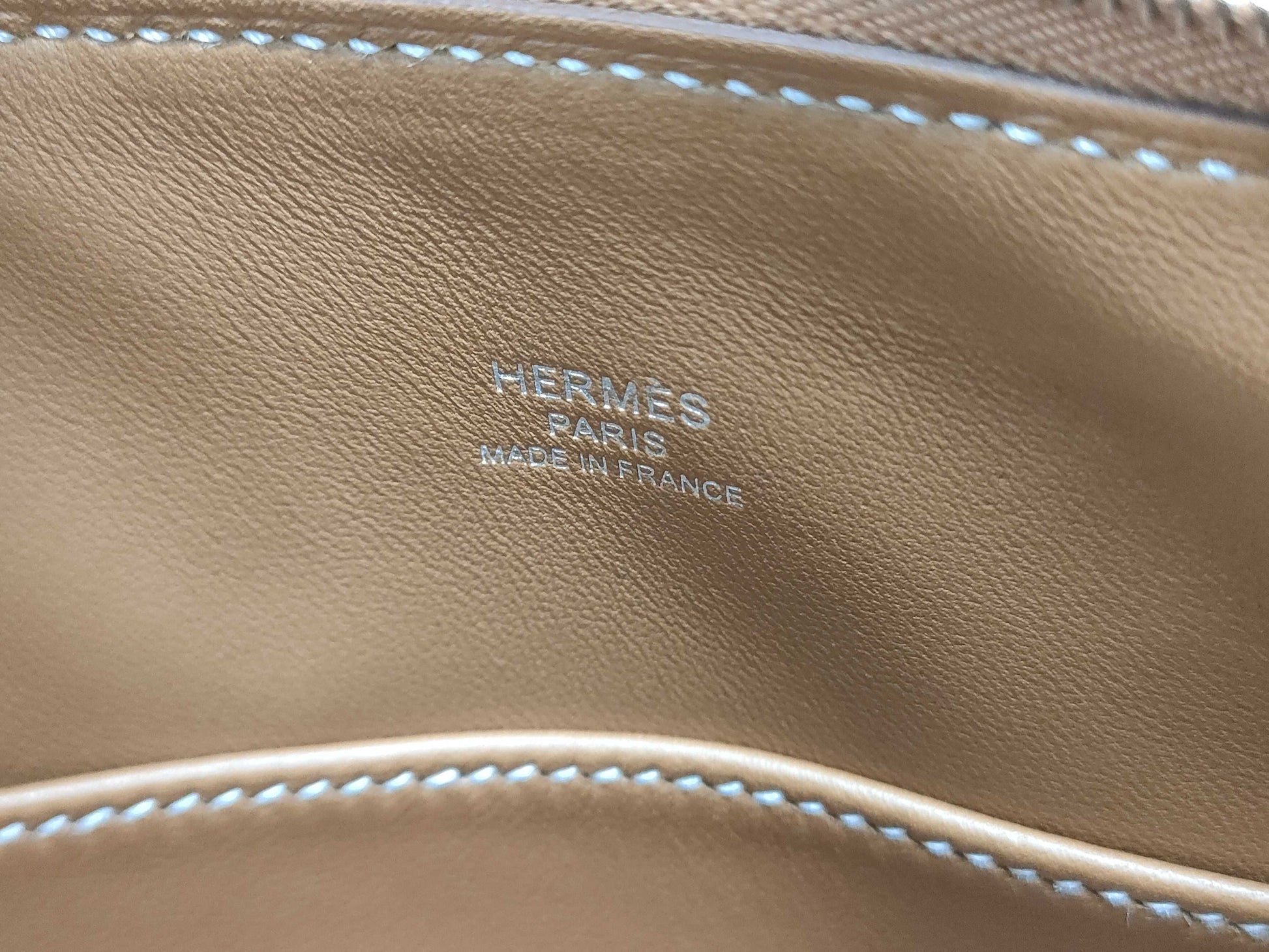 HERMES Bolide 1923 Mini Gold Evercolor Handbag with Silver Hardware and W Stamp