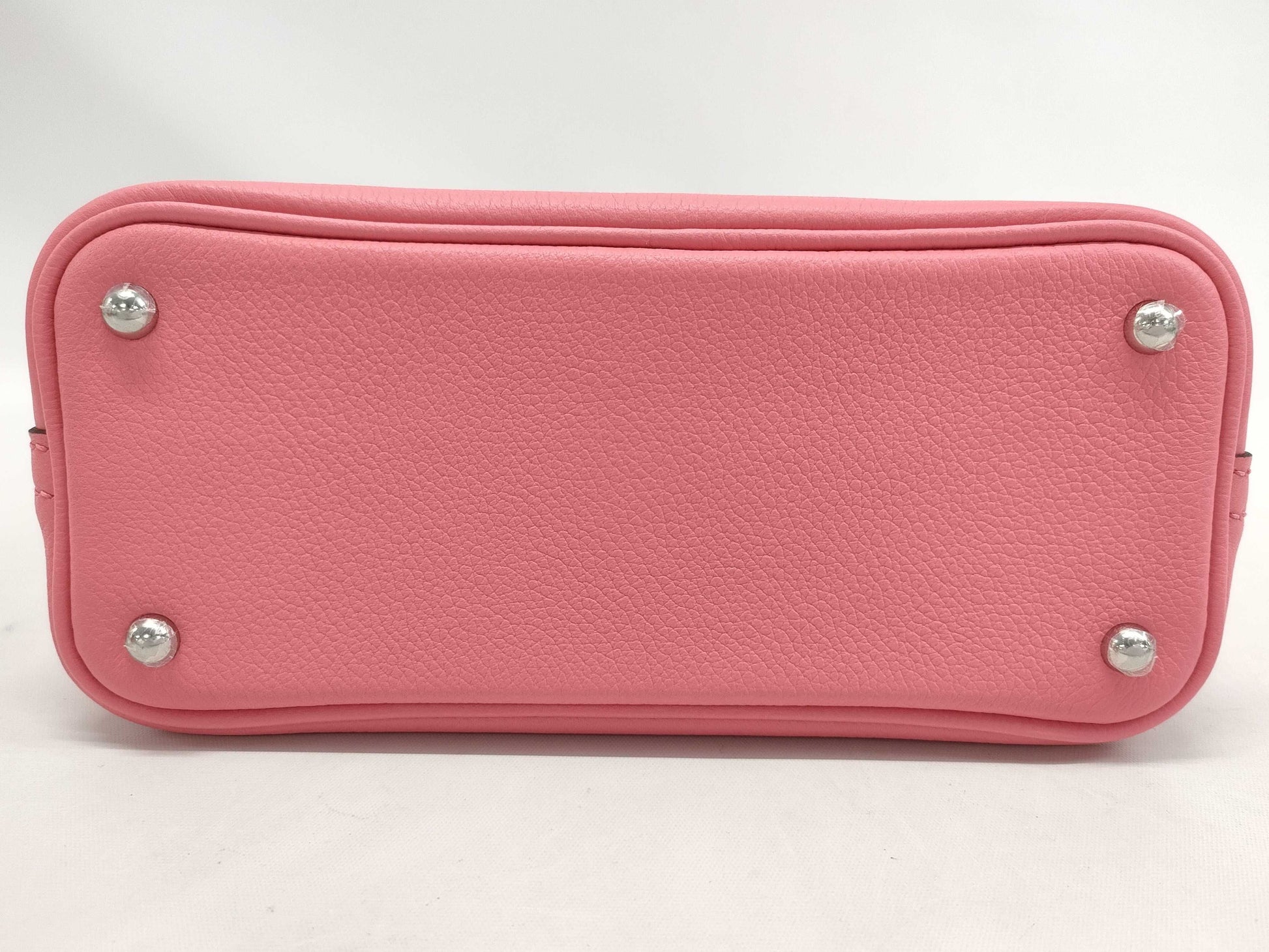 HERMES Bolide 1923 Mini Rose Azalee Evercolor Handbag with Silver Hardware and K Stamp