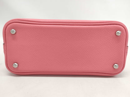 HERMES Bolide 1923 Mini Rose Azalee Evercolor Handbag with Silver Hardware and K Stamp