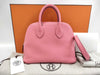 HERMES Bolide 1923 Mini Rose Azalee Evercolor Handbag with Silver Hardware and K Stamp