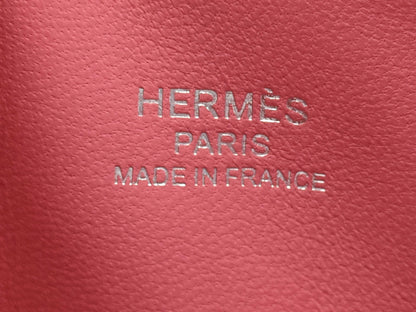HERMES Bolide 1923 Mini Rose Azalee Evercolor Handbag with Silver Hardware and K Stamp