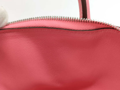 HERMES Bolide 1923 Mini Rose Azalee Evercolor Handbag with Silver Hardware and K Stamp