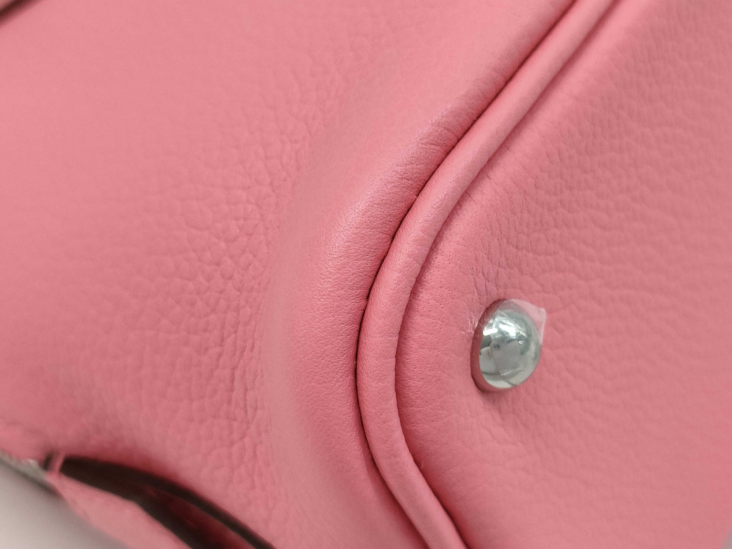 HERMES Bolide 1923 Mini Rose Azalee Evercolor Handbag with Silver Hardware and K Stamp