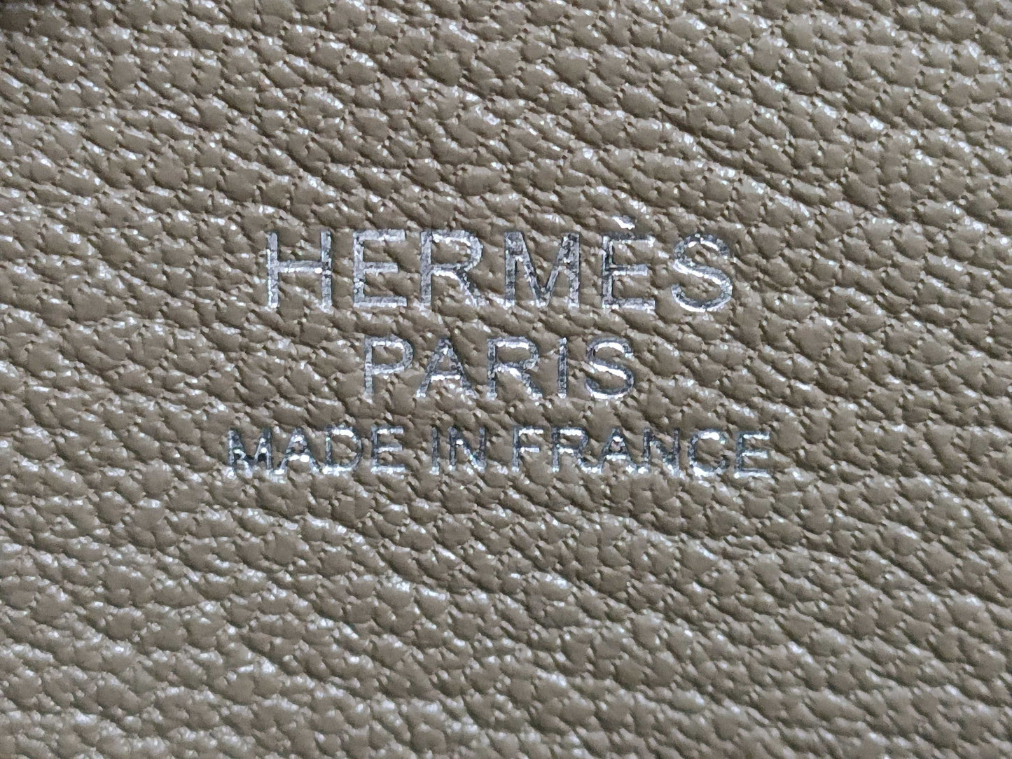 HERMES Plume Mini Etoupe Chevre Mysore Handbag with Silver Hardware and K Stamp