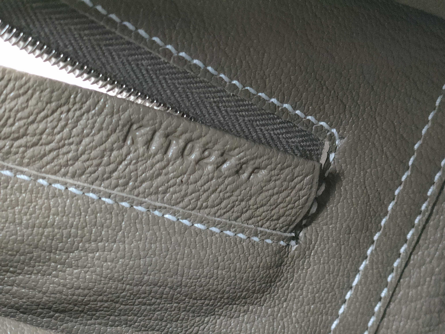 HERMES Plume Mini Etoupe Chevre Mysore Handbag with Silver Hardware and K Stamp