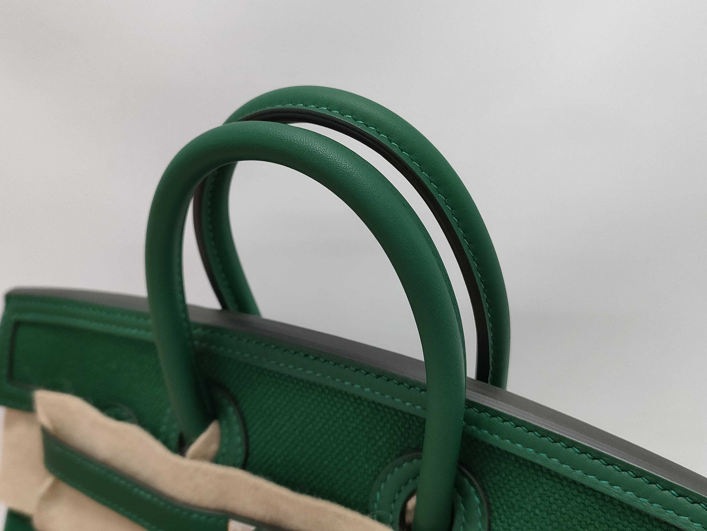 HERMES Birkin 25 Cargo Vertigo Toile H Leather Handbag with Silver Hardware and K Stamp