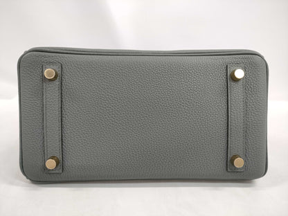 HERMES Birkin 25 Vert Amande Togo Gold Hardware W Stamp Handbag