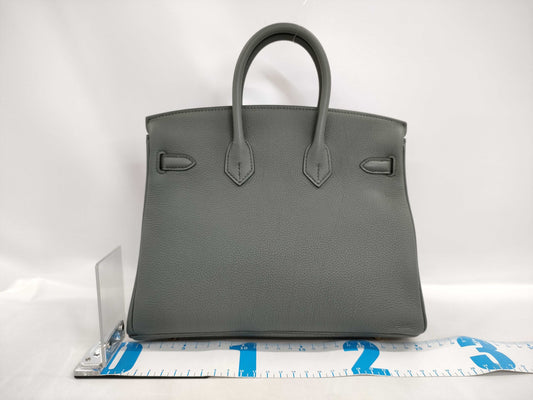 HERMES Birkin 25 Vert Amande Togo Gold Hardware W Stamp Handbag