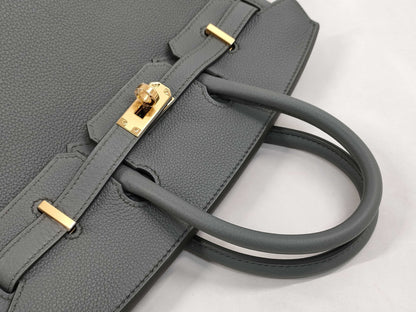 HERMES Birkin 25 Vert Amande Togo Gold Hardware W Stamp Handbag