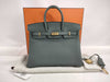 HERMES Birkin 25 Vert Amande Togo Gold Hardware W Stamp Handbag