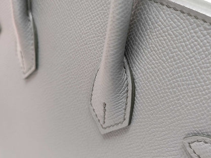 HERMES Birkin 25 Sellier Vert Amande Epsom Silver Hardware K Stamp Handbag