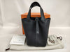 HERMES Picotin Lock 18 Bleu Nuit Taurillon Clemence Leather Handbag with Silver Hardware and U Stamp