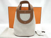 HERMES In the Loop 18 Ecru/Gold Toile/Swift Gold Hardware W Stamp Handbag