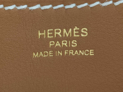 HERMES In the Loop 18 Ecru/Gold Toile/Swift Gold Hardware W Stamp Handbag