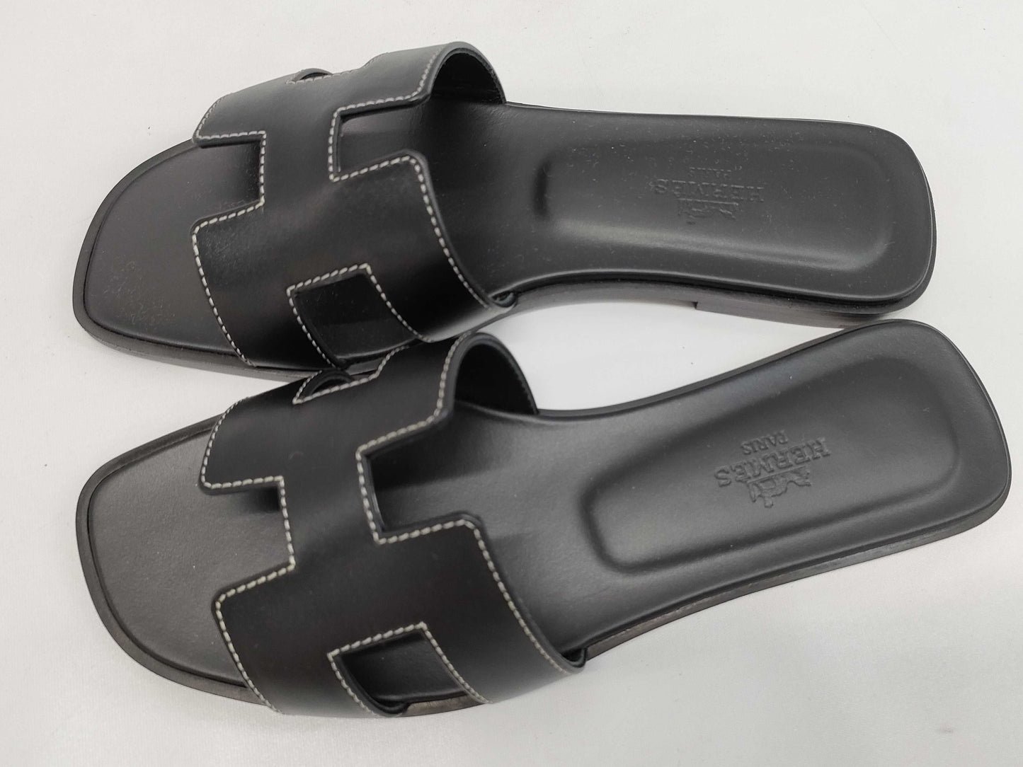 HERMES Sandals "Oran" Black Size: 35.5 Sandals