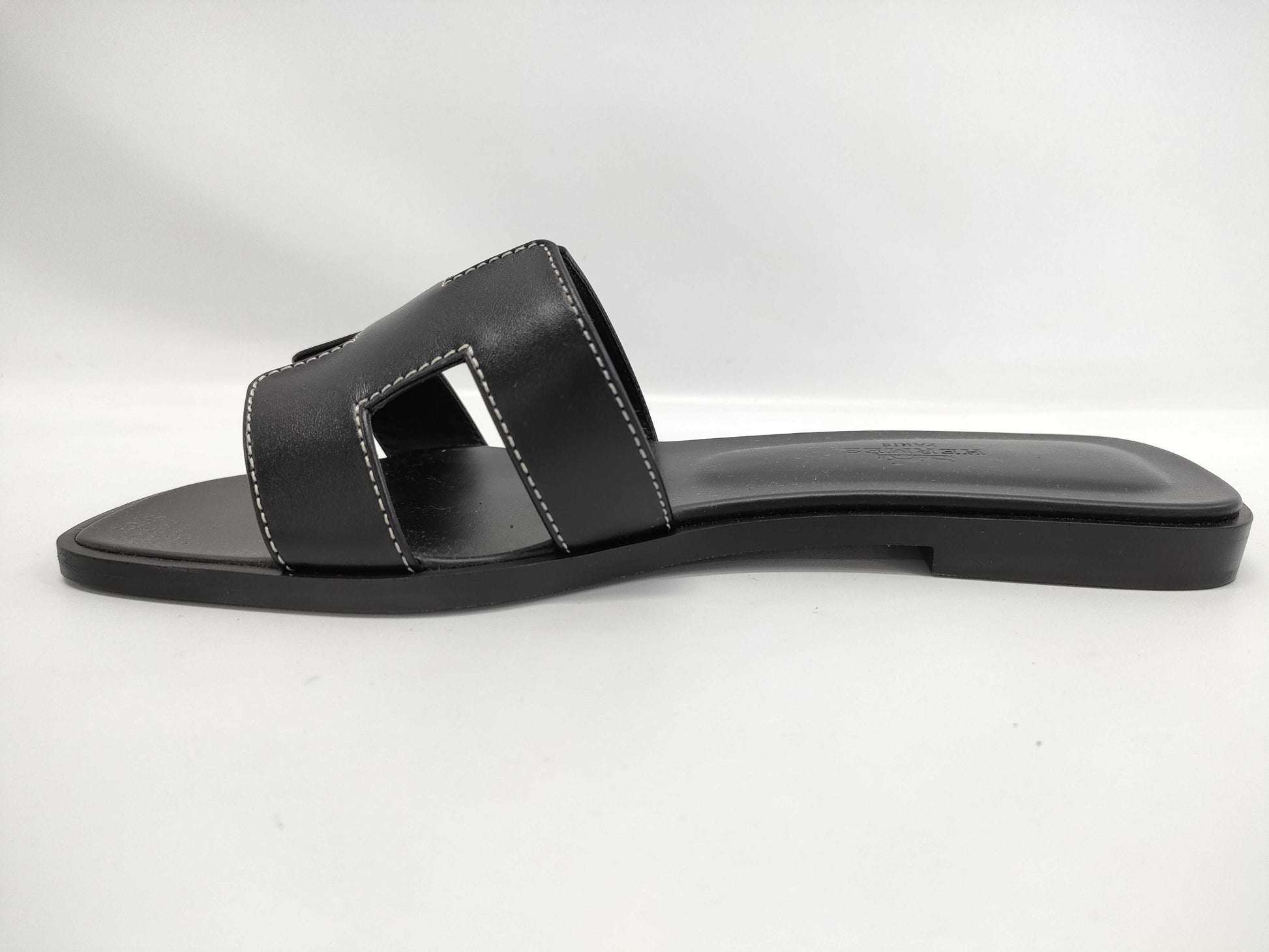 HERMES Sandals "Oran" Black Size: 35.5 Sandals