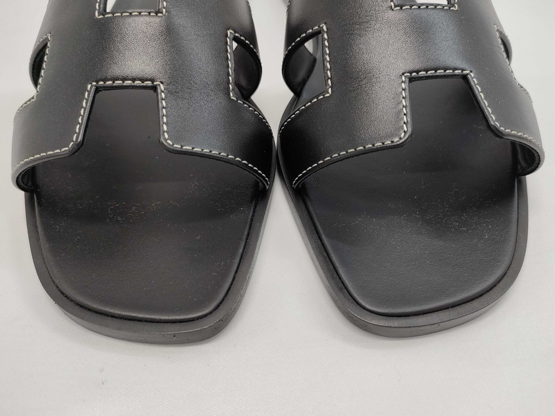 HERMES Sandals "Oran" Black Size: 35.5 Sandals