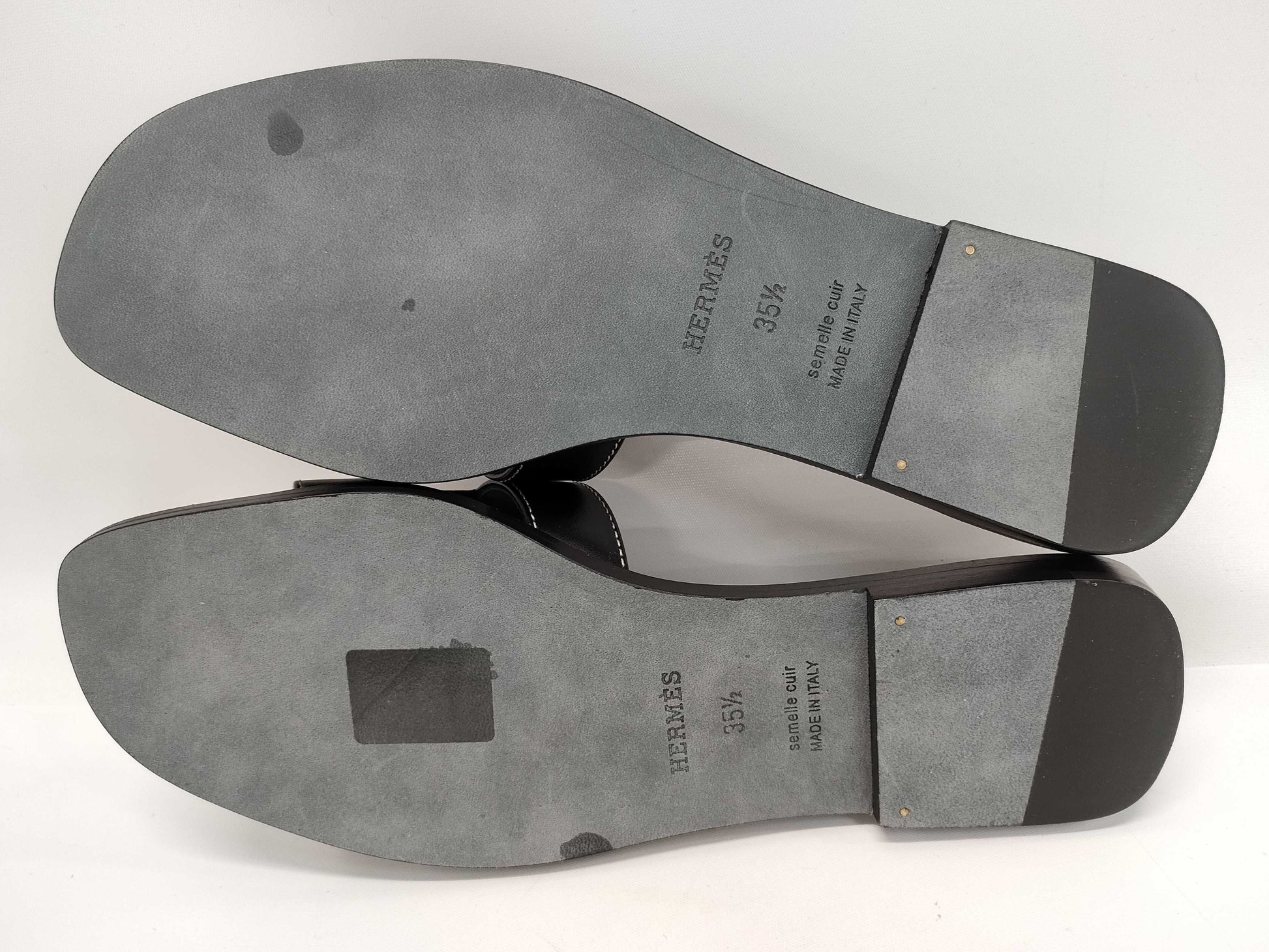 HERMES Sandals "Oran" Black Size: 35.5 Sandals