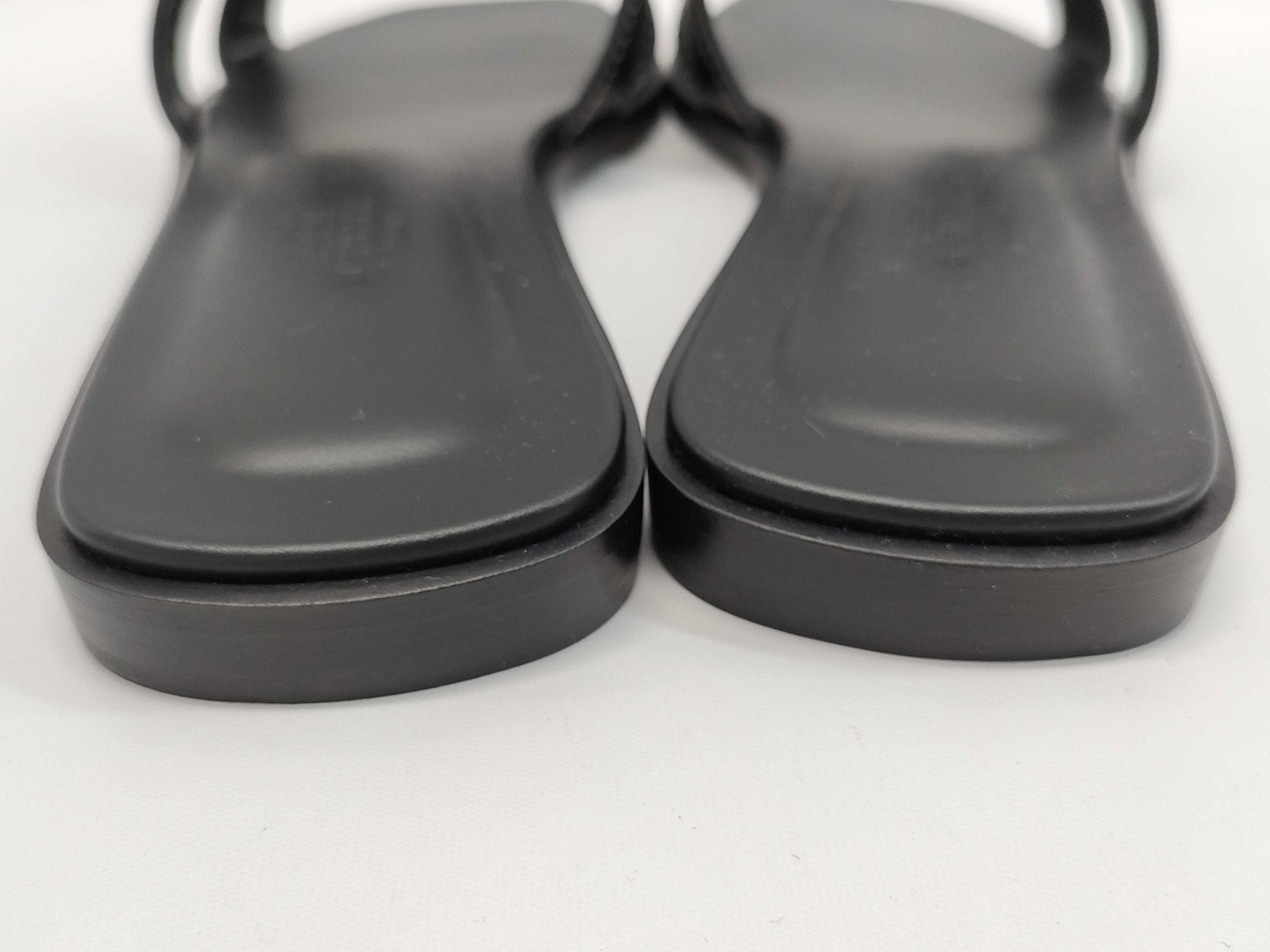 HERMES Sandals "Oran" Black Size: 35.5 Sandals