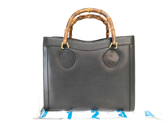 GUCCI Bamboo Diana Tote Bag in Black Leather