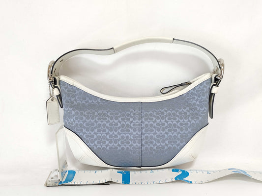 COACH Mini Signature Coach Signature Canvas One-Shoulder Shoulder Bag in White