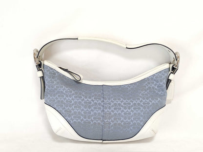 COACH Mini Signature Coach Signature Canvas One-Shoulder Shoulder Bag in White