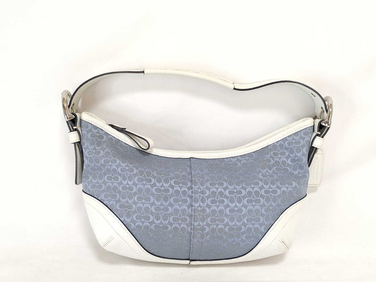COACH Mini Signature Coach Signature Canvas One-Shoulder Shoulder Bag in White